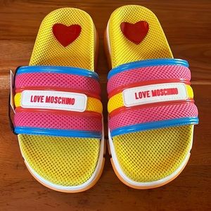 Brand New Love Moschino mesh slides!